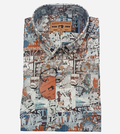 Chemise imprimée manches courtes col pointes boutonnées . Homme. Bande Originale