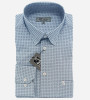 Chemise bleu ciel manches longues à petits motifs fleuris lie de vin Homme. Bande Originale