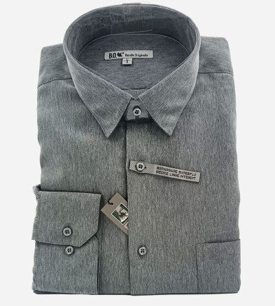 Chemise micro-fibre gris perle manches longues homme Bande Originale