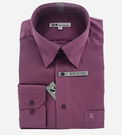 Chemise micro-fibre violette manches longues homme Bande Originale