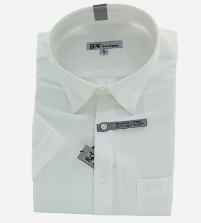 Chemise micro-fibre blanche manches courtes homme Bande Originale