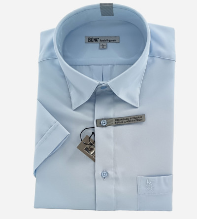 Chemise micro-fibre bleu ciel manches courtes homme Bande Originale