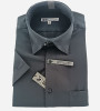Chemise micro-fibre gris foncé manches courtes homme Bande Originale