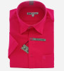 Chemise micro-fibre rose manches courtes homme Bande Originale