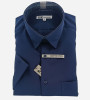 Chemise micro-fibre bleu foncé manches courtes homme Bande Originale