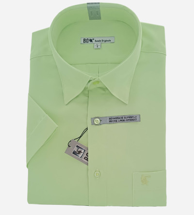 Chemise micro-fibre verte manches courtes homme Bande Originale