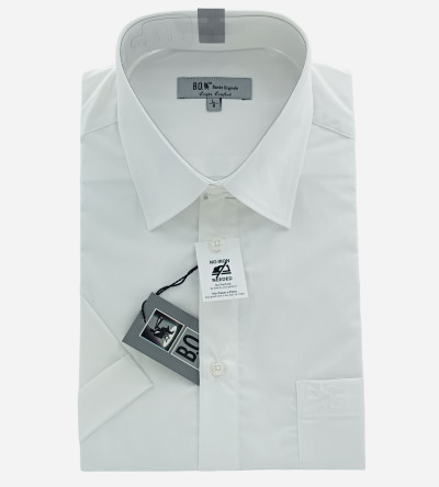 Chemise blanche classique sans repassage manches courtes homme Bande Originale