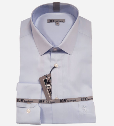 Chemise bleu ciel classique coton mélangé homme Bande Originale