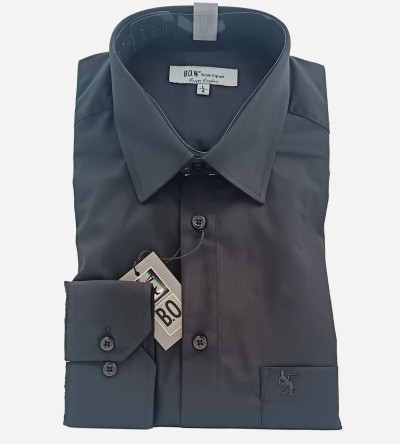 Chemise noire classique coton mélangé homme Bande Originale