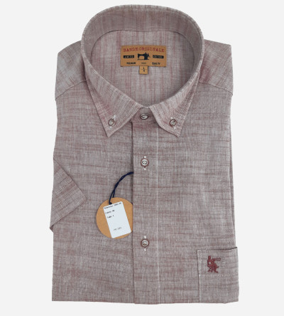 Chemise manches courtes rose chiné homme Bande Originale