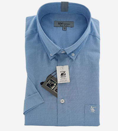 Chemise bleu ciel sans repassage manches courtes homme Bande Originale
