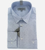 Chemise bleu ciel manches longues à petits motifs carrés homme Bande Originale