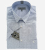 Chemise bleu ciel manches courtes à petits motifs carrés homme Bande Originale