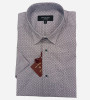 Chemise bleu ciel manches courtes à petits motifs lie de vin homme Bande Originale