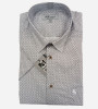 Chemise bleu ciel manches courtes à petits motifs marron homme Bande Originale