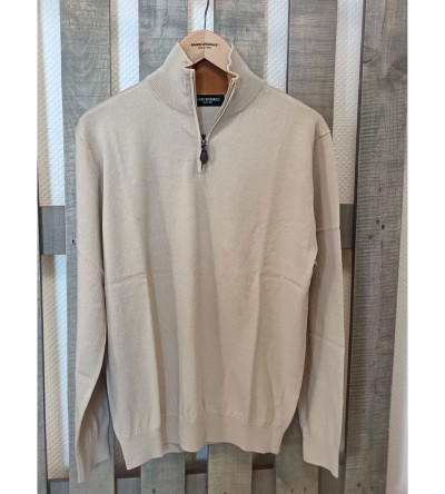 Pull coton & cachemire col camionneur beige homme Bande Originale