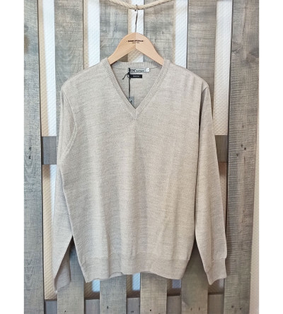 Pull col V beige homme Bande Originale