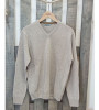 Pull col V beige laine mélangée homme Bande Originale