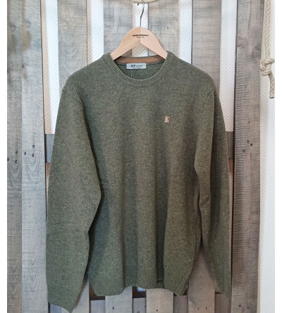 Pull col rond vert mousse laine mélangée homme Bande Originale