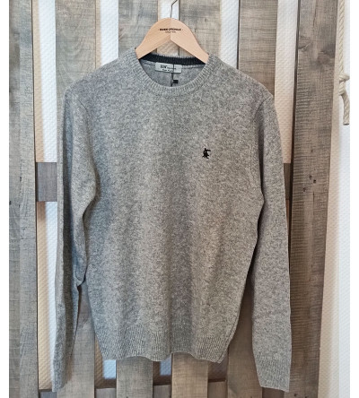 Pull col rond gris clair laine mélangée homme Bande Originale