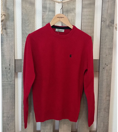 Pull col rond rouge laine mélangée homme Bande Originale