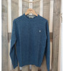 Pull col rond bleu indigo laine mélangée homme Bande Originale