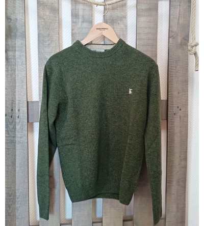 Pull col rond vert sapin laine mélangée homme Bande Originale