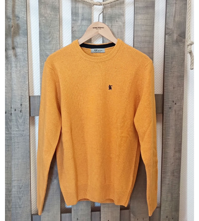 Pull col rond jaune laine mélangée homme Bande Originale