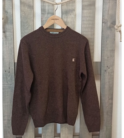 Pull col rond marron laine mélangée homme Bande Originale