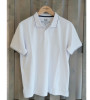 Polo manches blanc à liseré bleu homme Bande Originale