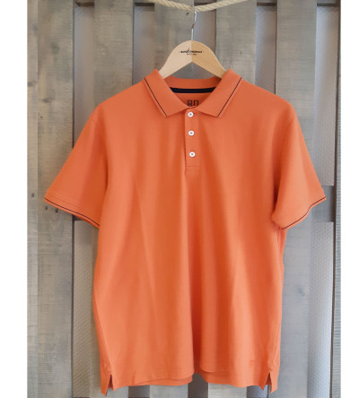 Polo manches orange à liseré bleu homme Bande Originale