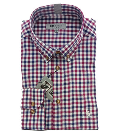 Chemise à carreaux rouge et bleu homme Bande Originale