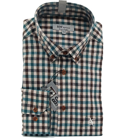 Chemise à carreaux vert et marron homme Bande Originale