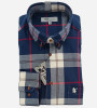Chemise bleu Navy à carreaux blanc et rouge homme Bande Originale