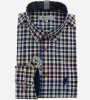 Chemise bleu Navy à carreaux jaune et beige homme Bande Originale