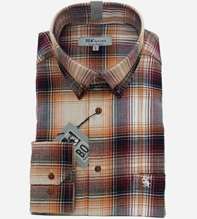 Chemise orange à carreaux marron homme Bande Originale