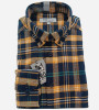 Chemise à carreaux bleu marine et jaune homme Bande Originale