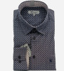 Chemise bleue à motifs fantaisie bleu navy et marron
