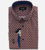 Chemise rouge regular fit à motifs fantaisie bleu Navy et blanc. Homme. Bande Originale