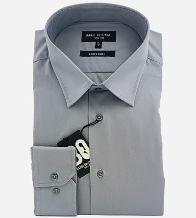 Chemise classique grise coupe regular fit homme Bande Originale