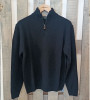 Pull chiné en laine mélangé col camionneur bleu Navy homme Bande Originale