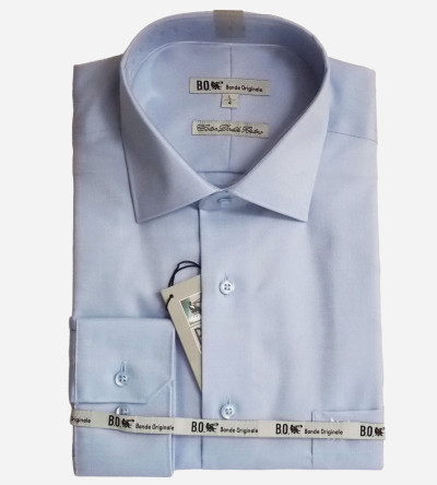 Chemise bleu ciel 100% coton non iron homme Bande Originale