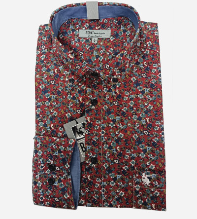 Chemise rouge  à motifs fleuris multicolores Homme Bande Originale